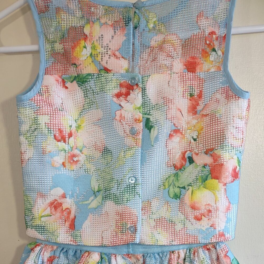 Pippa & Julie Girl's Pastel Floral 2 Piece Top & Skirt Set Size 10 Tropical - Picture 4 of 7